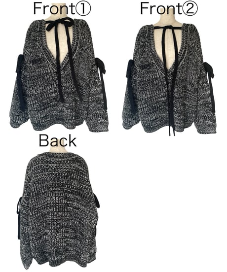 【❤︎MelangeBlack❤︎】ホリデーリボンニット / Holiday Ribbon Knit