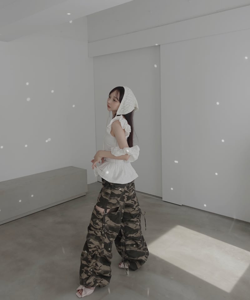 fiction tokyo コットンレーストップ+ビッグシュシュ Black】コットンレーストップ(+ビッグシュシュ）/ CottonLace