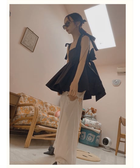 ダブルスカートリボンチュニック / Double Skirt Ribbon Tunic