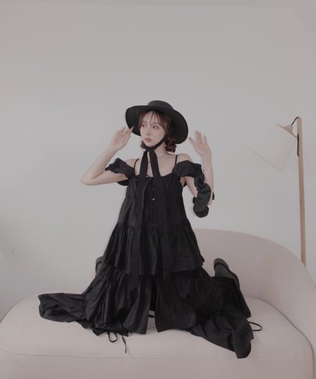 【Black】ガウンドレス/Gown Dress