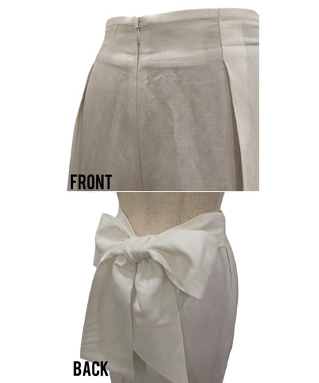 バックリボンサイドスリットパンツ /Back Ribbon Side Slit Pants