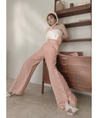 バックリボンサイドスリットパンツ /Back Ribbon Side Slit Pants
