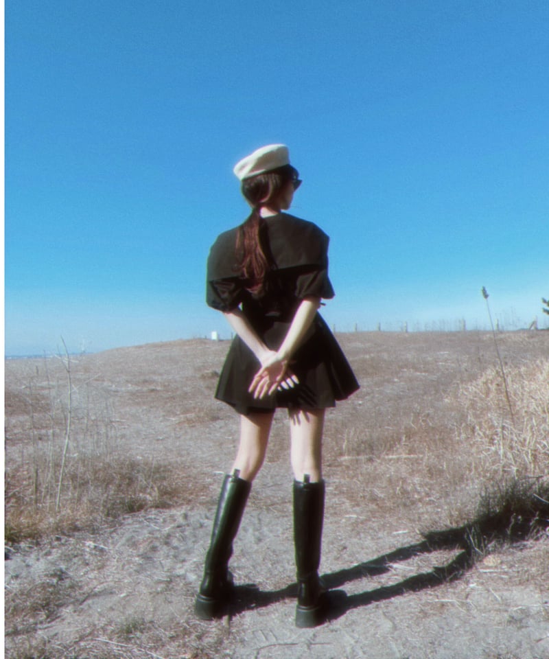 PLEATS PLEASE マゼンタ色のチュニックワンピース