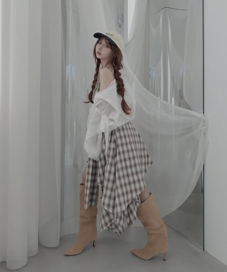 【Mocha】レイヤードチェックワンピース / Layered Check Dress