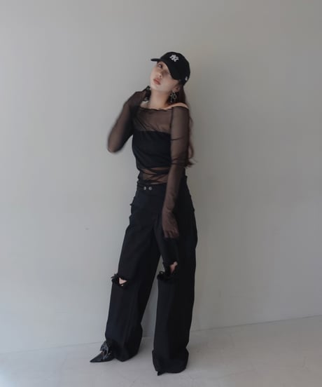 【Basic Collection】シアーチュニックトップ -Long-/ Sheer Tunic Top