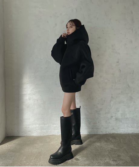 ボンディングダブルジップフーディー / Logo Embroidery Bonding Double Zip Hoodie