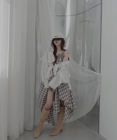【Sheer Milk】サイドカットフードシャツ/Side Cutting Hooded Shirts