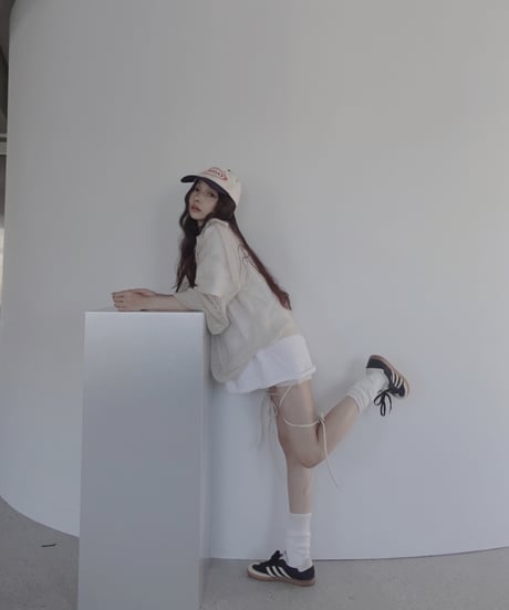 【IceWhite】ショルダーリボンモヘアニット/Shoulder Ribbon Mohair Knit