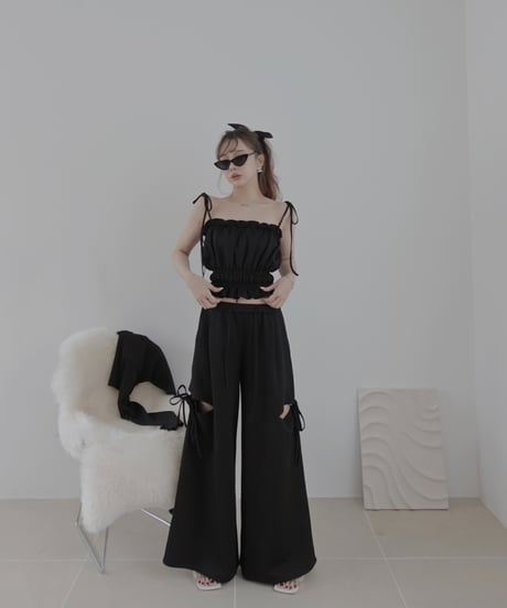 2wayサイドカットタックパンツ（＋リボンシュシュ）/2way Side Cut Pants（＋Ribbon Chouchou）