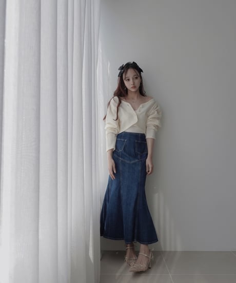 デニムフレアスカート /Denim Flare Skirt