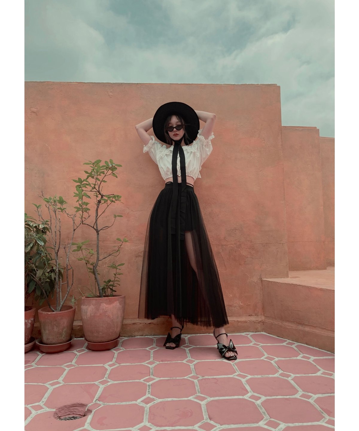 fiction tokyo フィクショントーキョー チュールスカート アイボリー