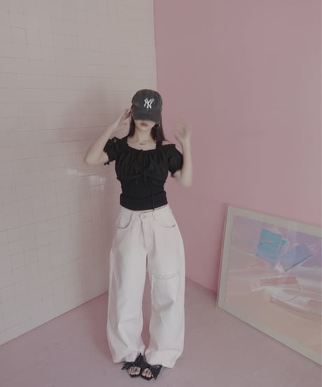 【PalePink】バレルデニム / BarrelLeg Denim