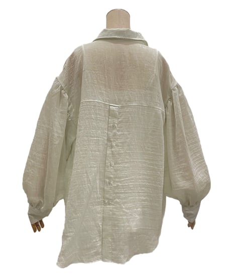 バックオープンシアーシャツ + ミニリブワンピ/Back Open Sheer Shirts + mini cami One-piece