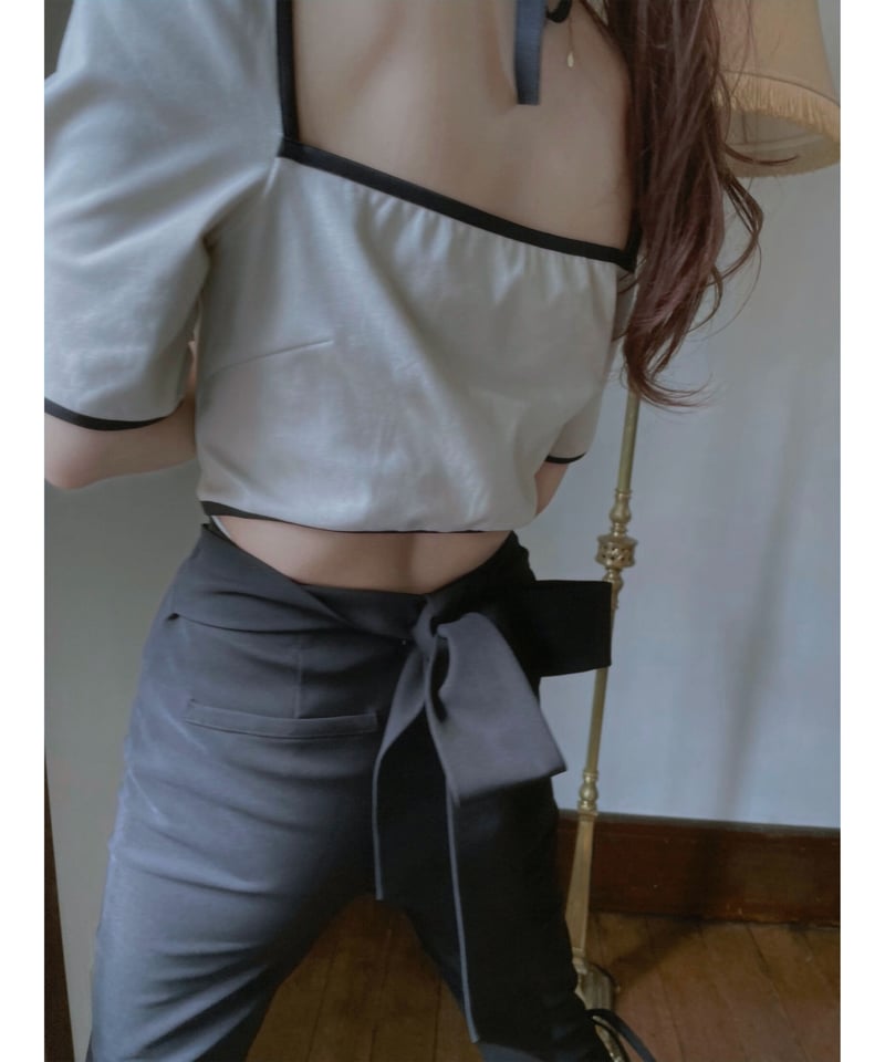 リボンクロップドパンツ/Ribbon Cropped Pants | FICTION TOKY