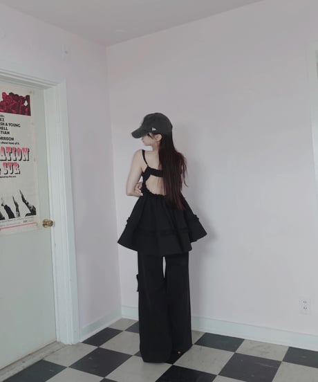 ［Black］キャミソールチュニックドレス /Camisole Tunic Dress