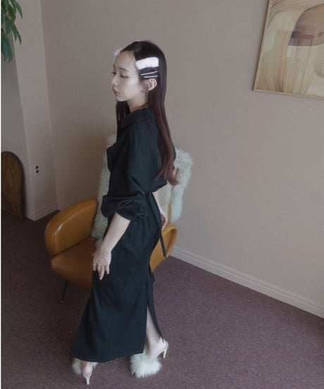 バックオープンシャツドレス / Back Open Shirts Dress