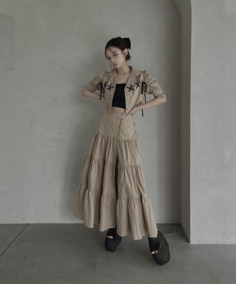バックリボンティアードスカート /Back Ribbo Tiered Skirt