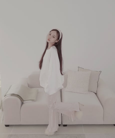 サイドリボンリブフレアパンツ /Side Ribbon Rib Flare Pants