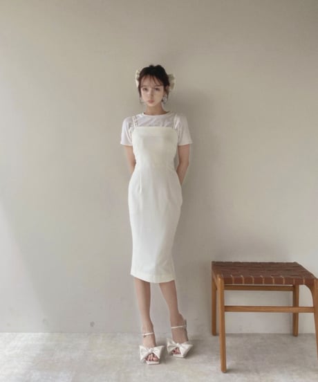 ビジューストラップスリットワンピ / Bijou Strap Slit One-Piece