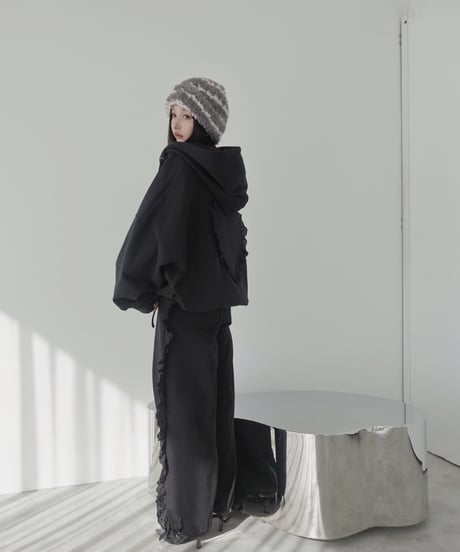 【Black】ハートジップアップフーディー /Heart Zip-up Hoodie