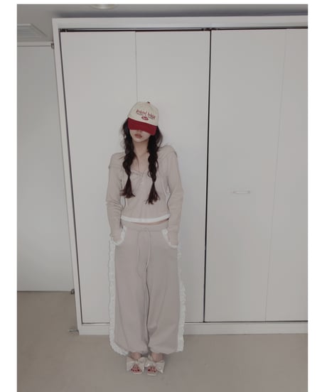 【Pink】レイヤードフードトップス /Layered Hood Top
