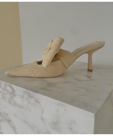 ストローリボンパンプス / Straw Ribbon Pumps