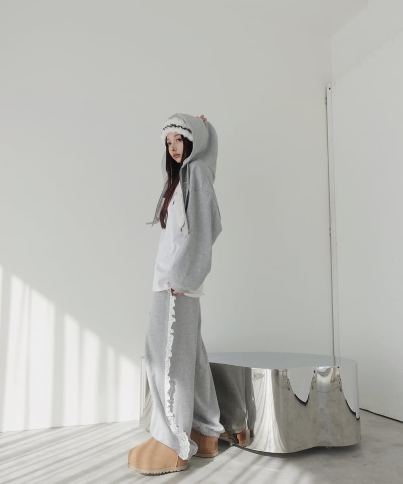 fiction tokyo ❤︎ Heart Zip-up Hoodie Black】ハートジップアップフーディー /Heart Zip-up Hoodie | FI