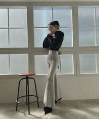 バックリボンサイドスリットフレアパンツ / Back Ribbon Side Slit Flare Pants