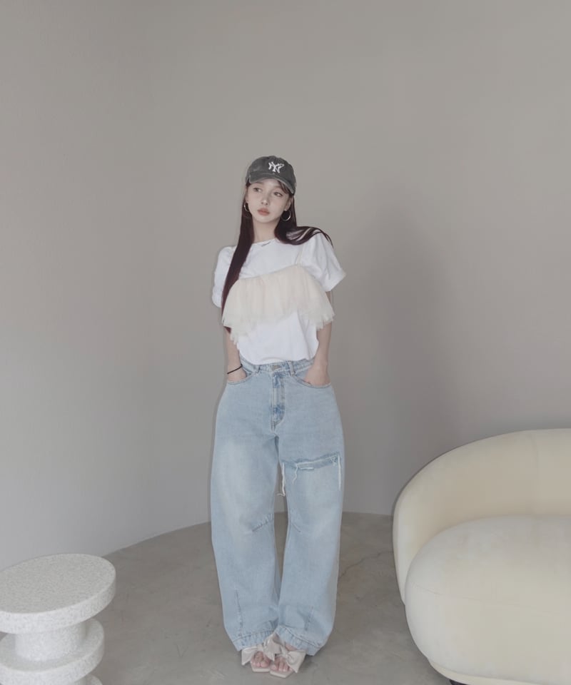 LightBlue】バレルデニム / BarrelLeg Denim | FICTION T