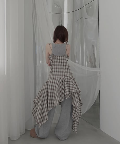 【Mocha】レイヤードチェックワンピース / Layered Check Dress
