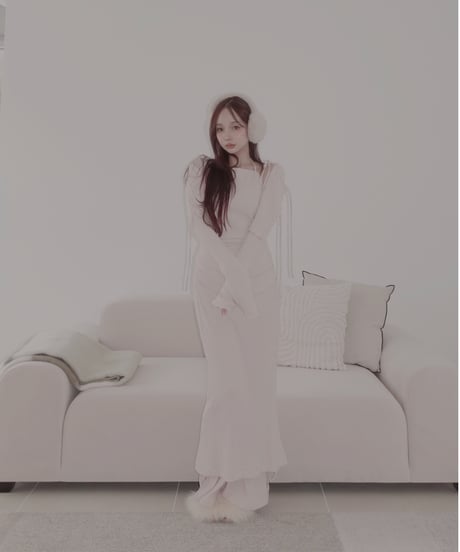 サイドリボンリブフレアパンツ /Side Ribbon Rib Flare Pants