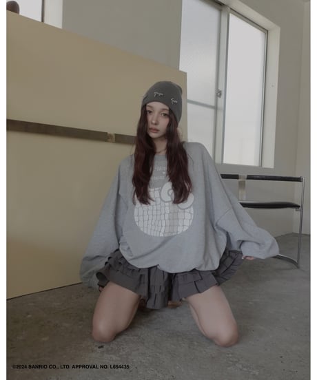 【Gray】♡ Croco Kitty ♡ ボリュームスリーブスウェットトップ / ♡Croco Kitty♡ Volume Sleeve Sweat Top