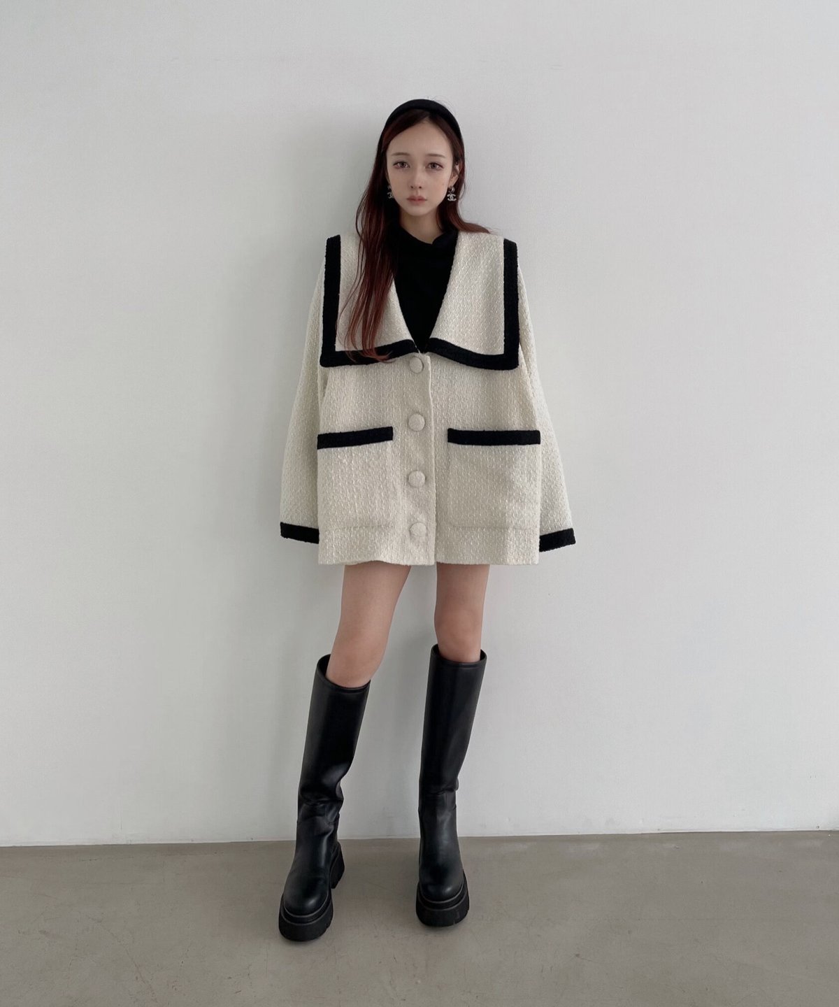 ウェストリボンニットチュニックワンピース /Waist Ribbon Knit ウェストリボンニットチュニックワンピース /Waist Ribbon Knit