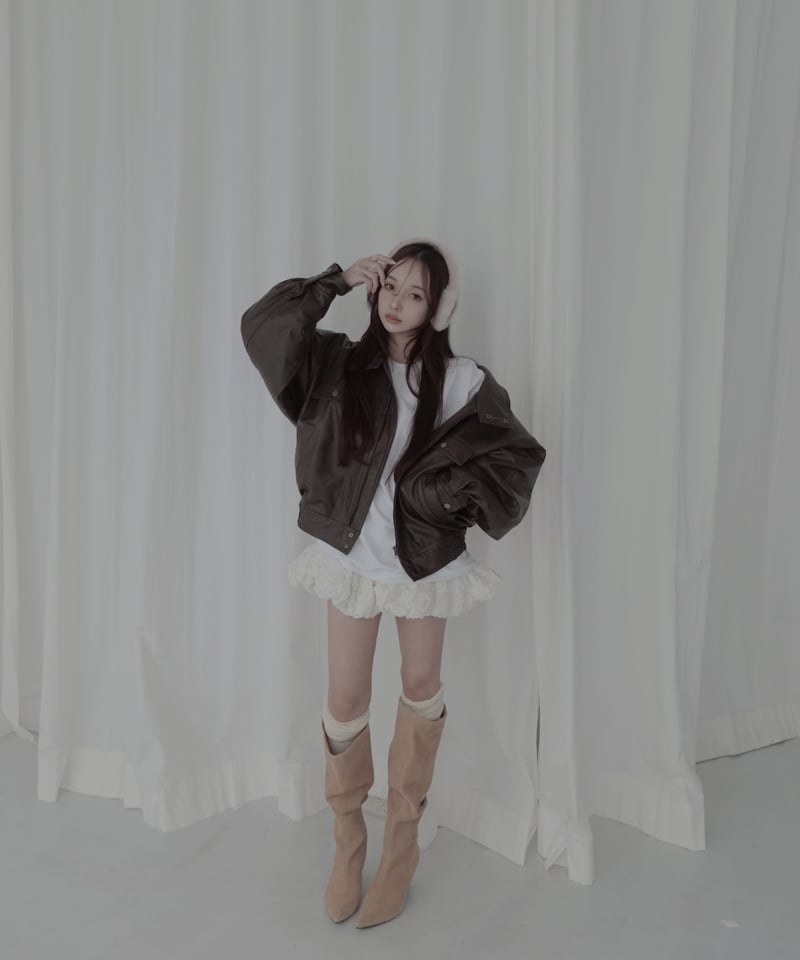 ウォッシュレザーブルゾン /Faux Leather Blouson | FICTION TO