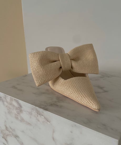 ストローリボンパンプス / Straw Ribbon Pumps