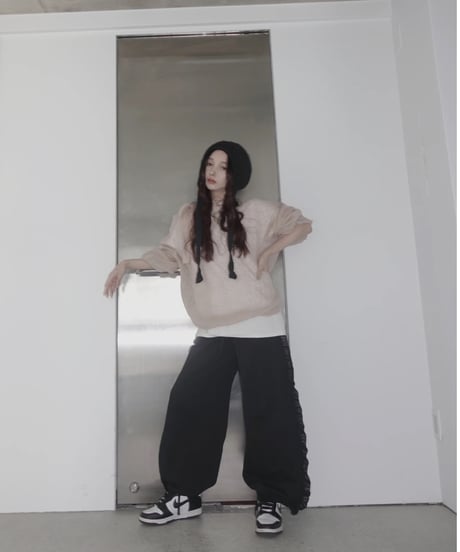 【BabyPink】ショルダーリボンモヘアニット/Shoulder Ribbon Mohair Knit