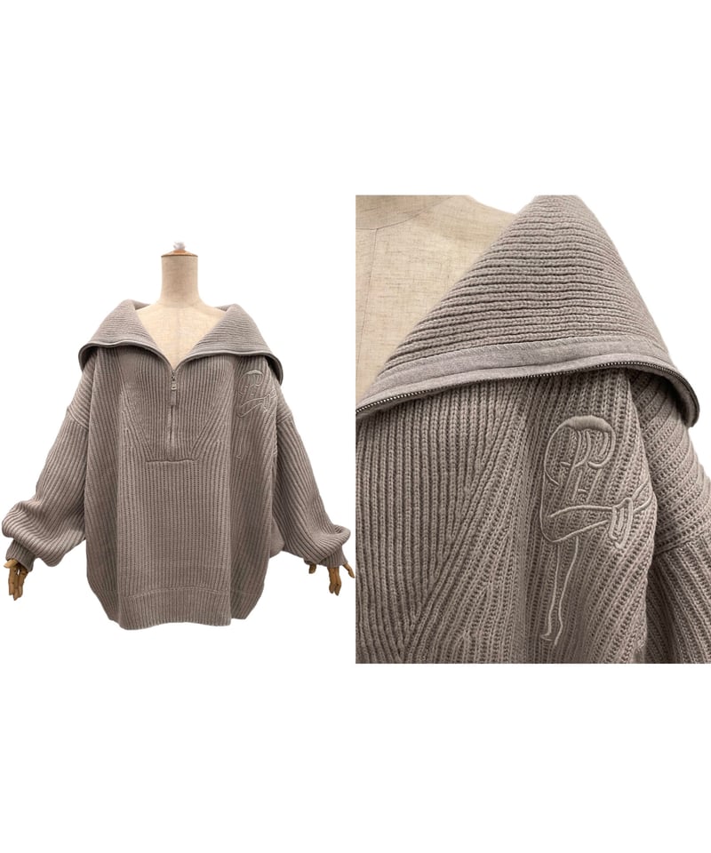 ハーフジップアップロゴニット / Half Zip-Up Logo Embroidery Bi ハーフジップアップロゴニット / Half Zip-Up Logo Embroidery Bi