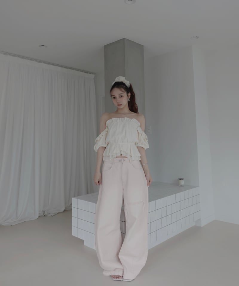 【PalePink】バレルデニム / BarrelLeg Denim サイズ0 PalePink】バレルデニム / BarrelLeg Denim | FICTION TO
