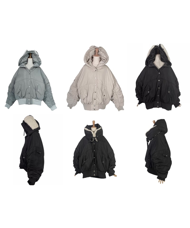 フーデッドナイロンボンバージャケット / Hooded Nylon Bomber Jacket