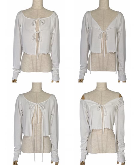 フリルヘムリボンカーディガン(リボンキャミセット) / Frill Hem Ribbon Cardigan(+Ribbon Camisole)