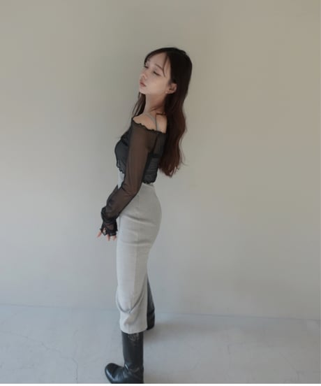 【Basic Collection】リブキャミソールスリットワンピース-Long- /Rib Camisole Slit One-Piece