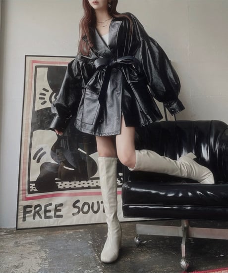 ボリュームスリーブエナメルジャケット / Volume Sleeves Enamel Jacket