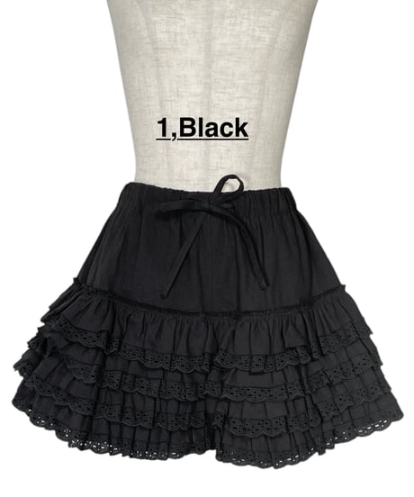 コットンレースフリルフリルショートパンツ / Cotton Lace Frill Frill Short Pants