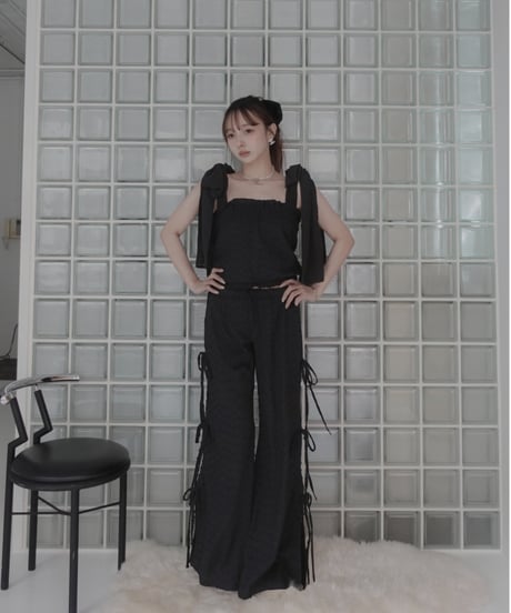 ルーズフィットリボンフレアパンツ/ Loose Fit Ribbon Flare Pants