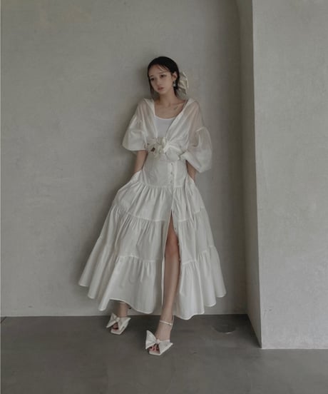 バックリボンティアードスカート /Back Ribbo Tiered Skirt