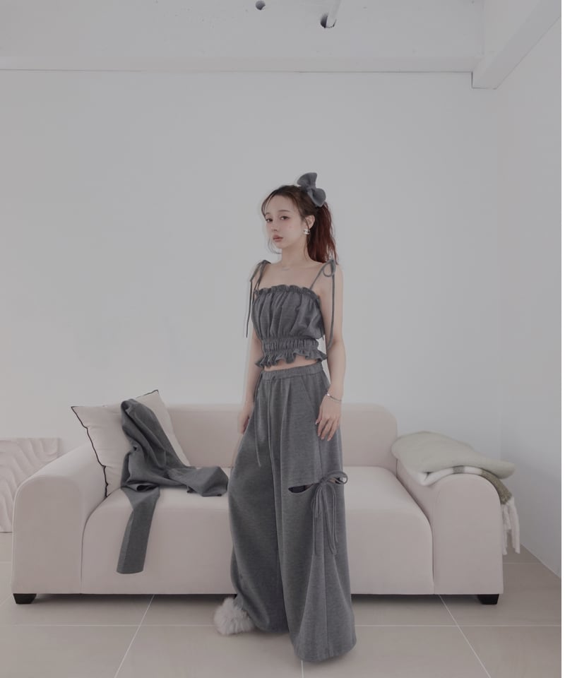 2wayサイドカットタックパンツ（＋リボンシュシュ）/2way Side Cut