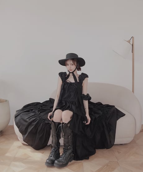 【Black】ガウンドレス/Gown Dress