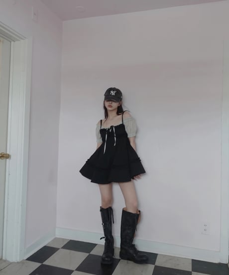 ［Black］キャミソールチュニックドレス /Camisole Tunic Dress