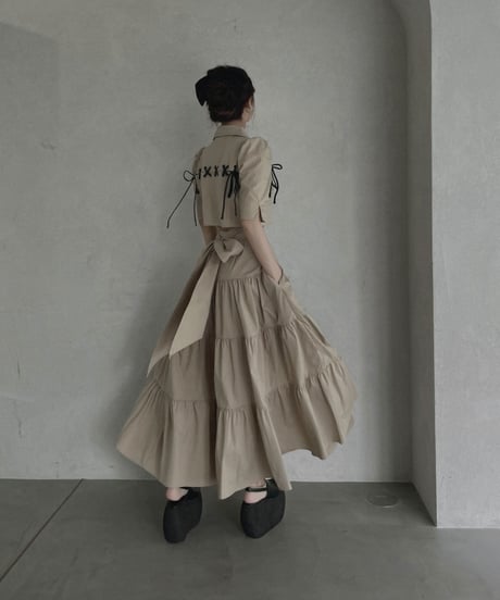 レースアップクロップドシャツ /Race-up Cropped Shirts
