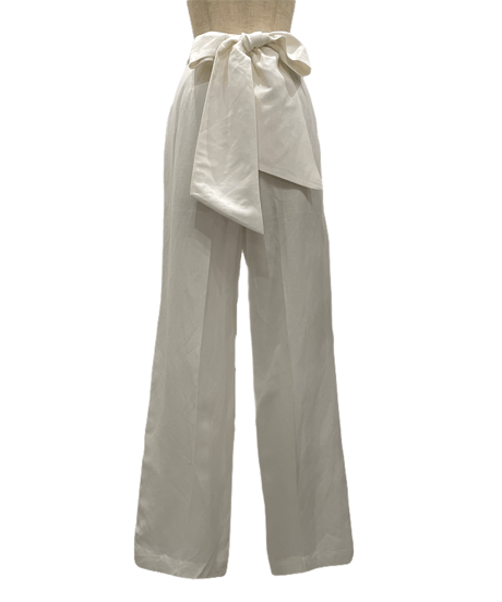 バックリボンサイドスリットパンツ /Back Ribbon Side Slit Pants